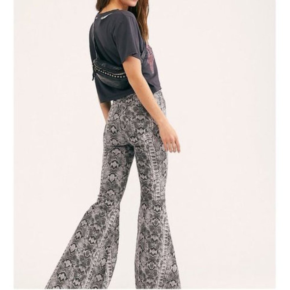 Free People Black and Gray Flare Jeans - Picture 2 of 5